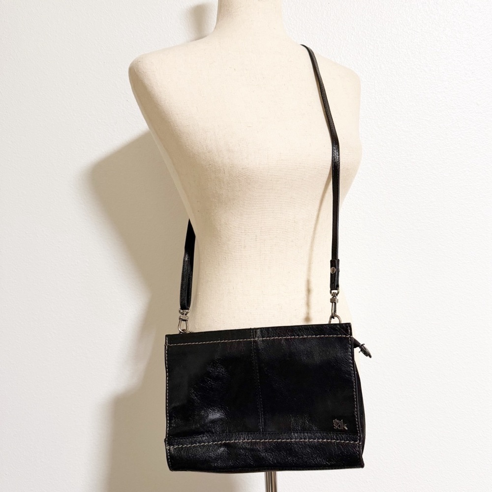 The Sak Iris Black Leather Demi Crossbody